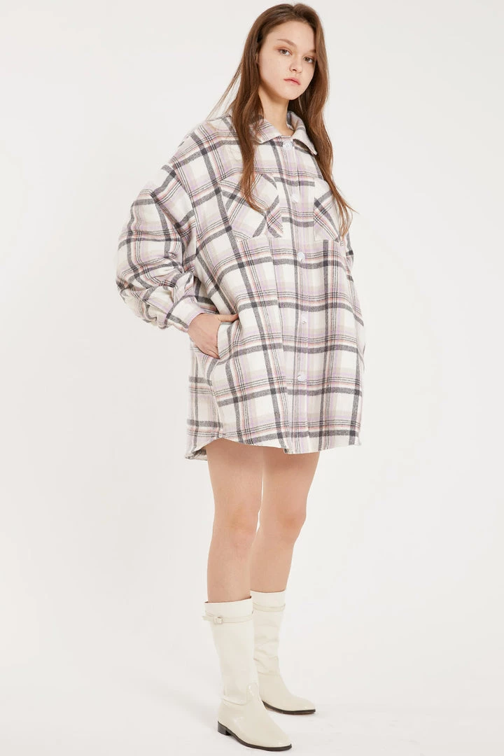 STORETS Liya Quilt Lined Oversized Shacket Coat