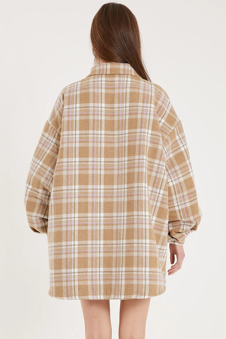 STORETS Liya Quilt Lined Oversized Shacket Coat CLOTHING
