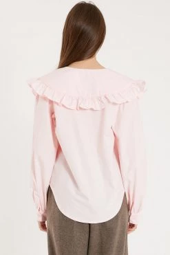 STORETS Rory Ruffled Oversize Collar Shirt CLOTHING