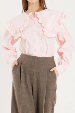 STORETS Rory Ruffled Oversize Collar Shirt CLOTHING