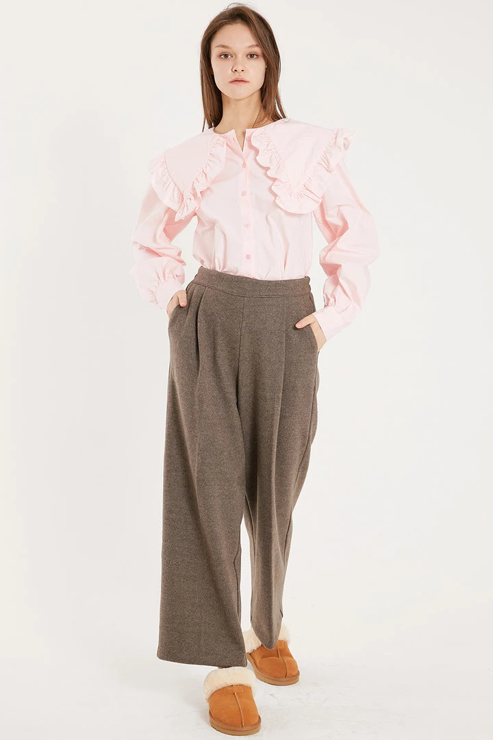 STORETS Rory Ruffled Oversize Collar Shirt CLOTHING