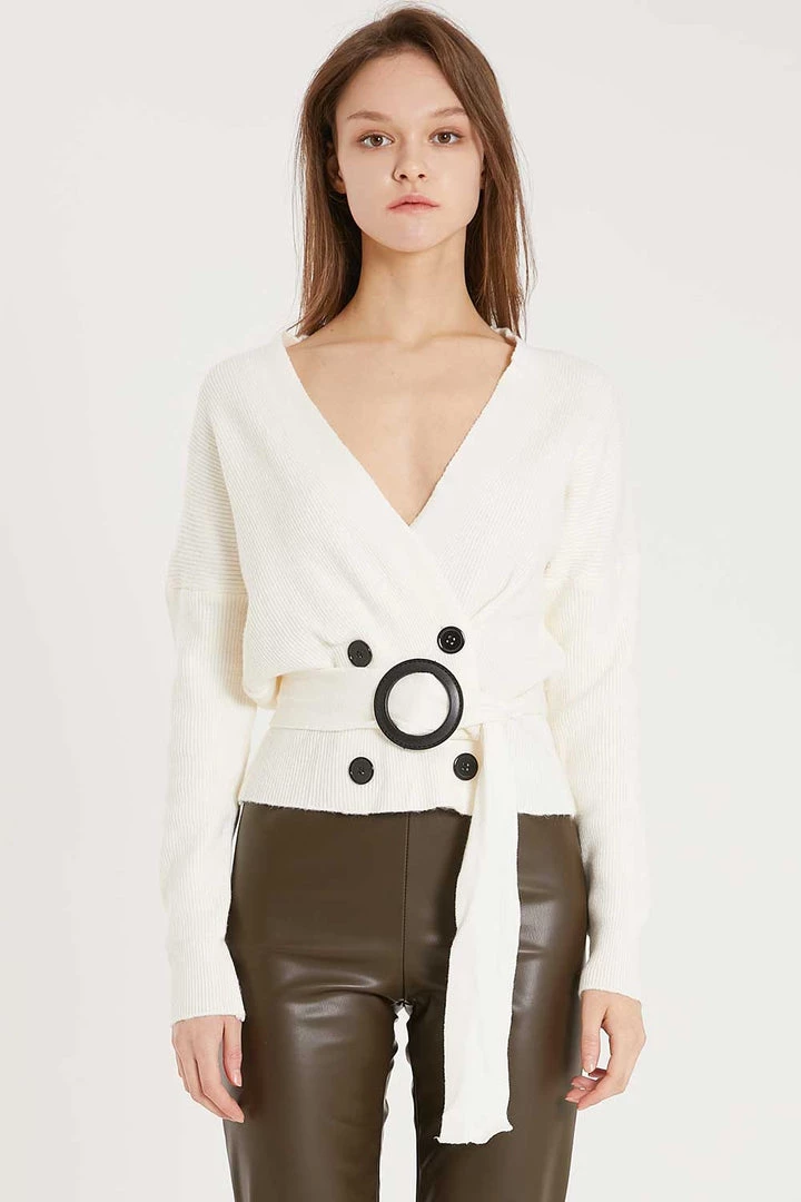 STORETS Dionne Double Button Cardigan With Belt CLOTHING