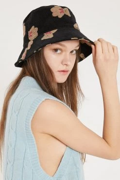 STORETS ACCESSORIES Molly Teddy Bear Corduroy Bucket Hat