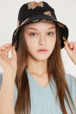 STORETS ACCESSORIES Molly Teddy Bear Corduroy Bucket Hat