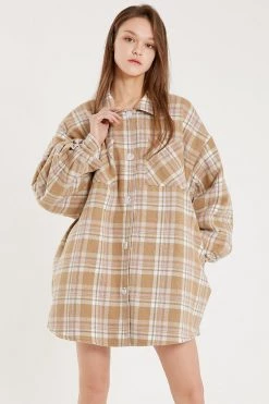 STORETS Liya Quilt Lined Oversized Shacket Coat