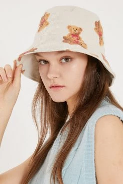 STORETS ACCESSORIES Molly Teddy Bear Corduroy Bucket Hat