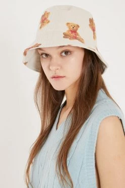 STORETS Molly Teddy Bear Corduroy Bucket Hat ACCESSORIES