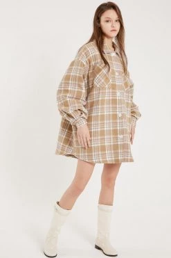 STORETS Liya Quilt Lined Oversized Shacket Coat CLOTHING