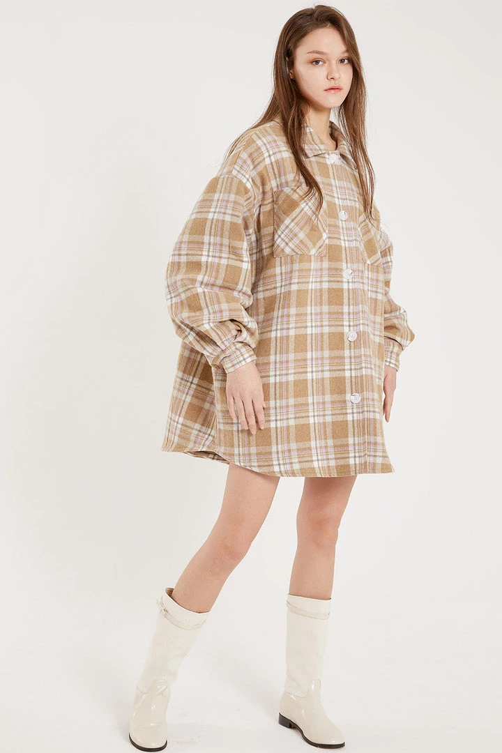 STORETS Liya Quilt Lined Oversized Shacket Coat CLOTHING