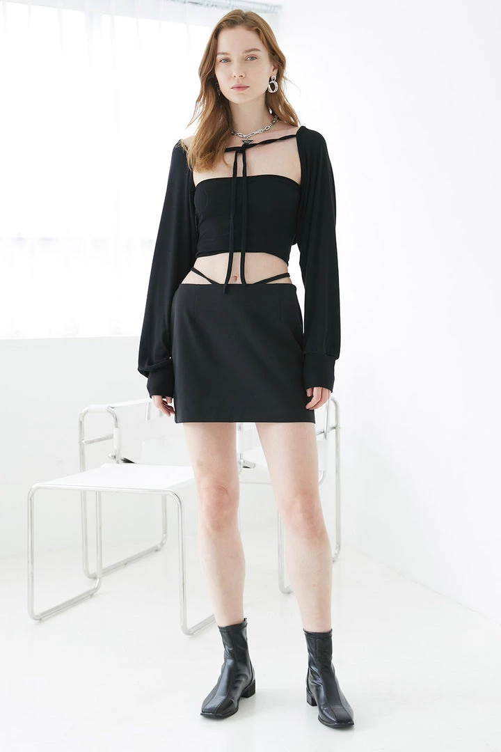 STORETS CLOTHING Hailey Low Rise Skirt W/String