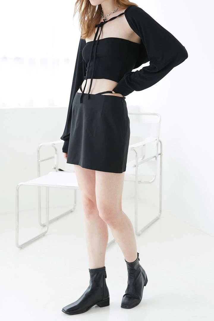 STORETS CLOTHING Hailey Low Rise Skirt W/String