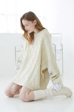 STORETS Influencer Knitwear Sadie Shirt Combo Knit Pullover