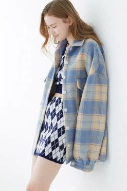 STORETS Lydia Oversized Shacket In Plaid