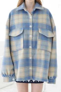 STORETS Lydia Oversized Shacket In Plaid