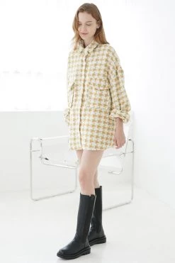 STORETS SALE Piper Houndstooth Tweed Shacket CLOTHING