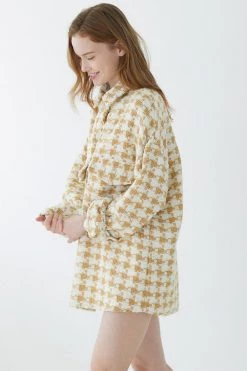 STORETS SALE Piper Houndstooth Tweed Shacket CLOTHING