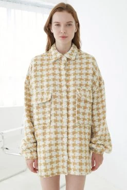 STORETS SALE Piper Houndstooth Tweed Shacket CLOTHING