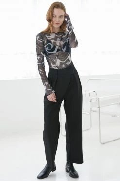 STORETS SALE Rylee Diagonal Mesh Top