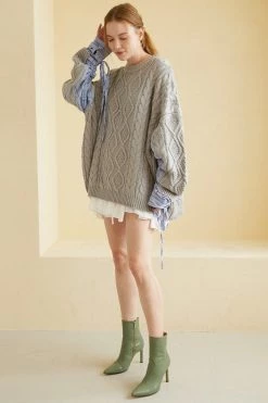 STORETS CLOTHING Sadie Shirt Combo Knit Pullover