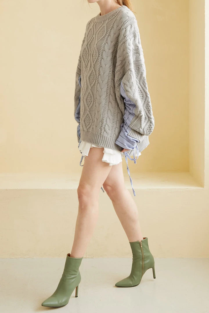 STORETS CLOTHING Sadie Shirt Combo Knit Pullover