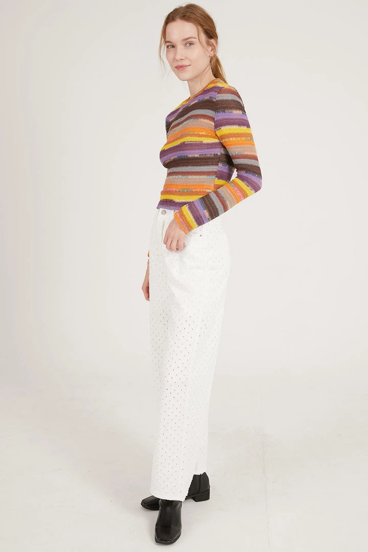 STORETS Kinsley Punched White Jeans