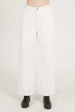 STORETS Kinsley Punched White Jeans