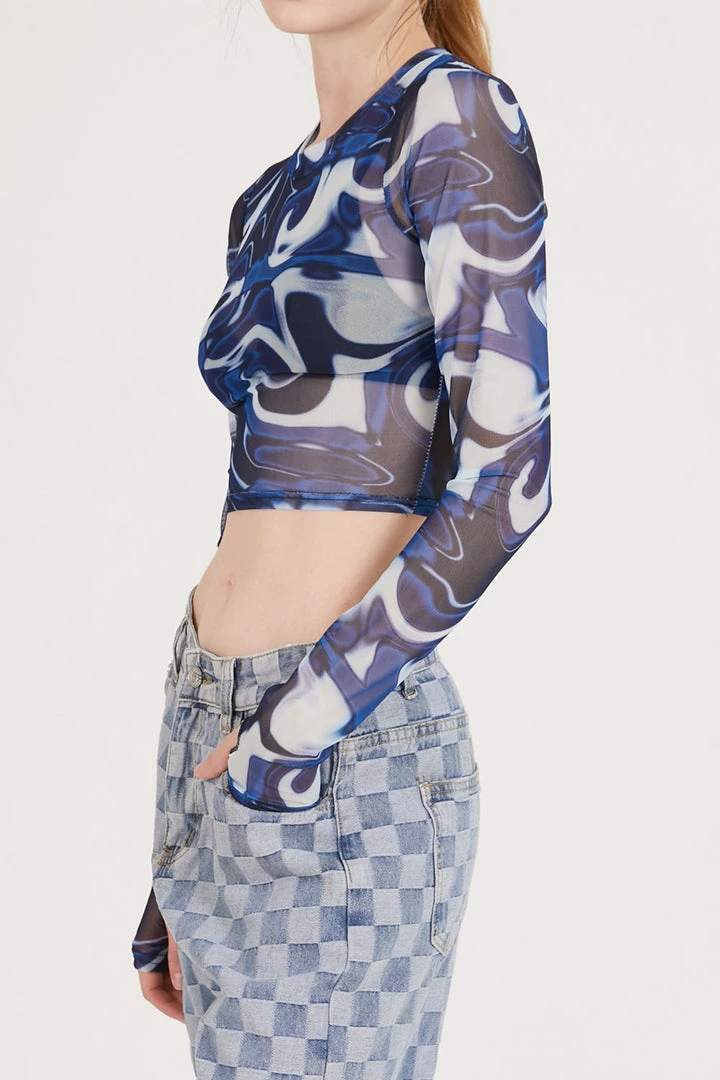 STORETS Nadia Mesh Top W/Thumb Hole