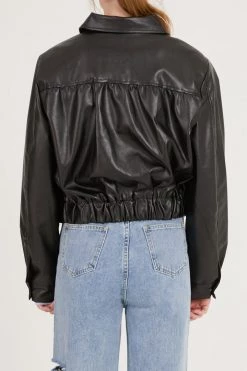 STORETS CLOTHING Naomi Faux Leather Bomber Jacket