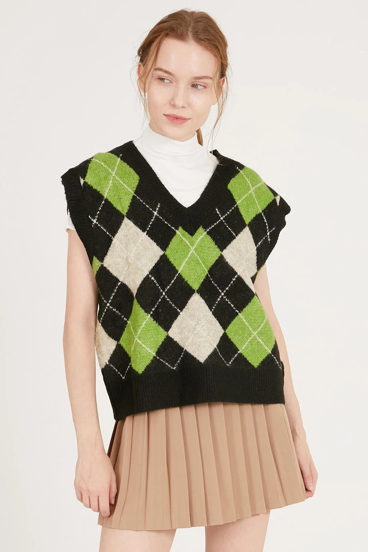 STORETS Mandy Argyle Sweater Vest CLOTHING