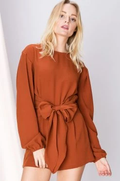 STORETS SALE CLOTHING Blake Gathered Sash Romper-2 Colors