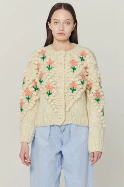 STORETS Influencer Lily Floral Embroidered Knit Cardigan