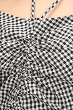 STORETS Salma Gingham Ruched Dress CLOTHING