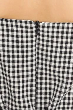 STORETS Salma Gingham Ruched Dress CLOTHING