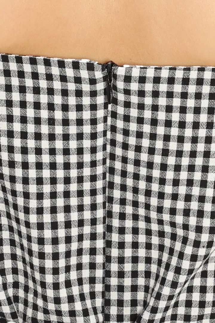 STORETS Salma Gingham Ruched Dress CLOTHING