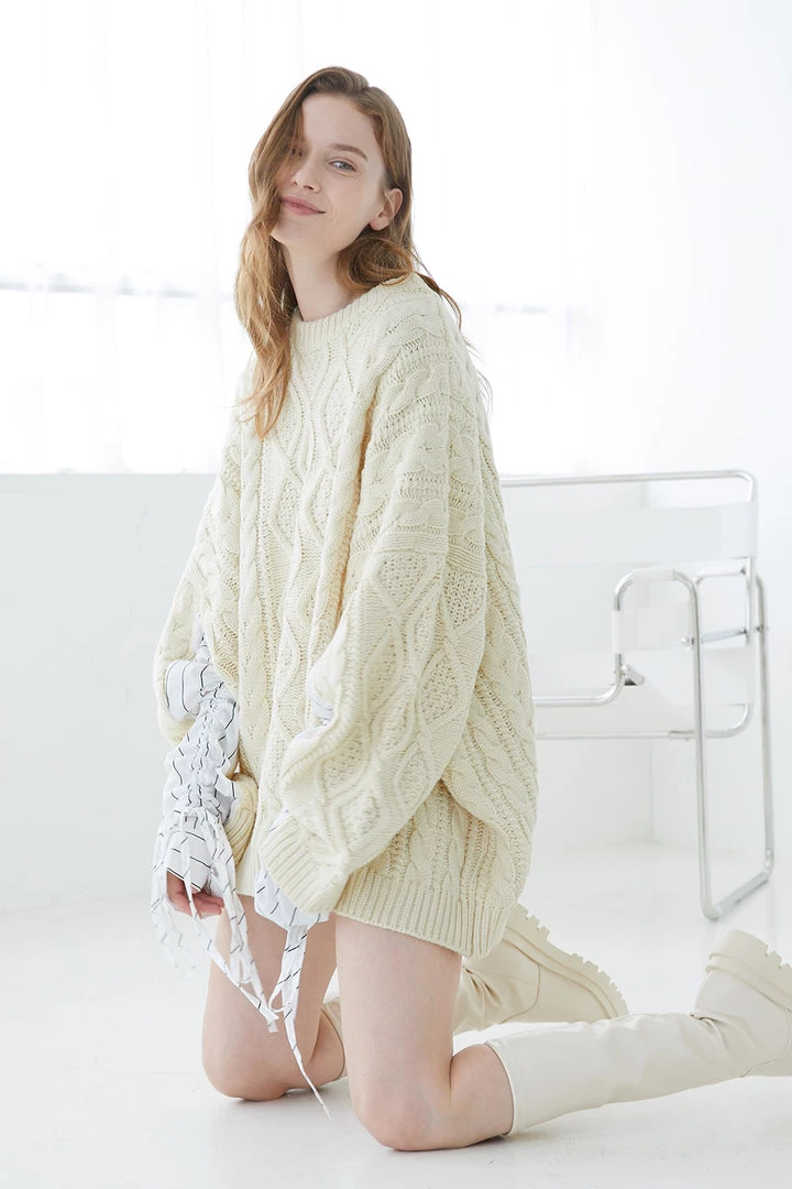 STORETS Influencer Knitwear Sadie Shirt Combo Knit Pullover