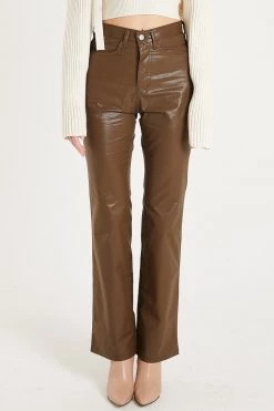 STORETS Heavin Pleather Straight Pants CLOTHING