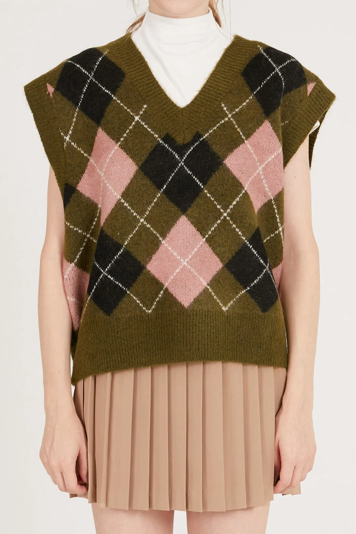 STORETS Mandy Argyle Sweater Vest CLOTHING