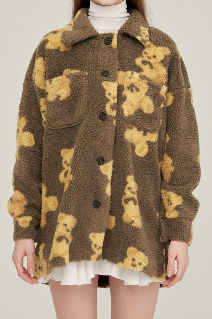 STORETS Sunny Teddy Oversized Shacket CLOTHING