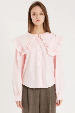 STORETS Rory Ruffled Oversize Collar Shirt CLOTHING