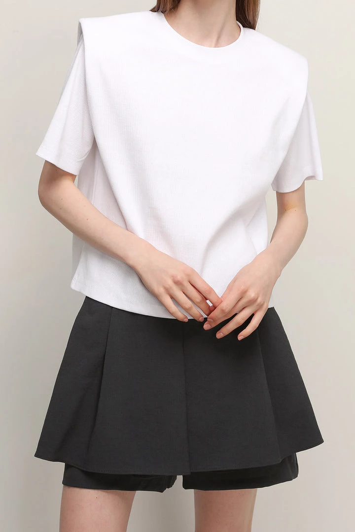 STORETS Aubrie Padded Shoulder T-shirt CLOTHING