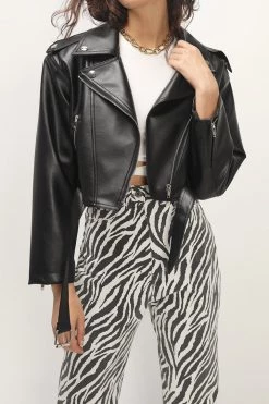 STORETS Gracelyn Cropped Biker Jacket