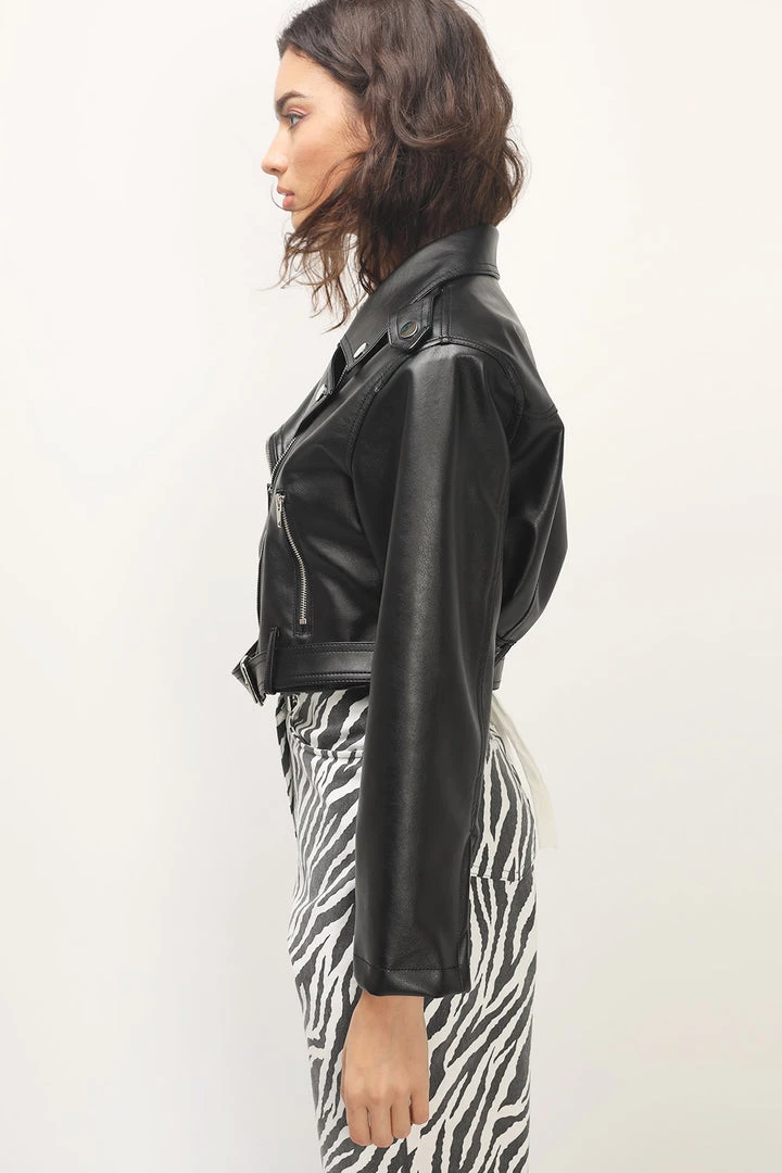 STORETS Gracelyn Cropped Biker Jacket