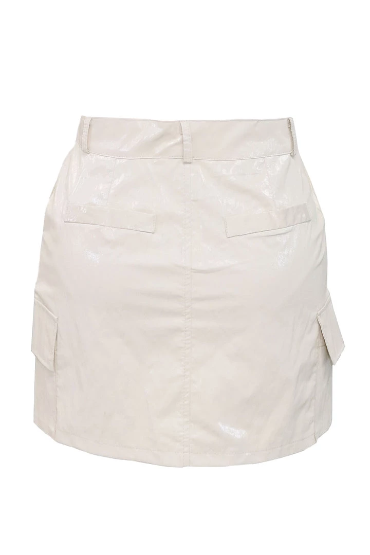 STORETS CLOTHING Kana Crinkle Metallic Skirt