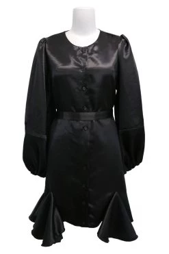 STORETS SALE Amelia Satin Belted Shirt Dress CLOTHING