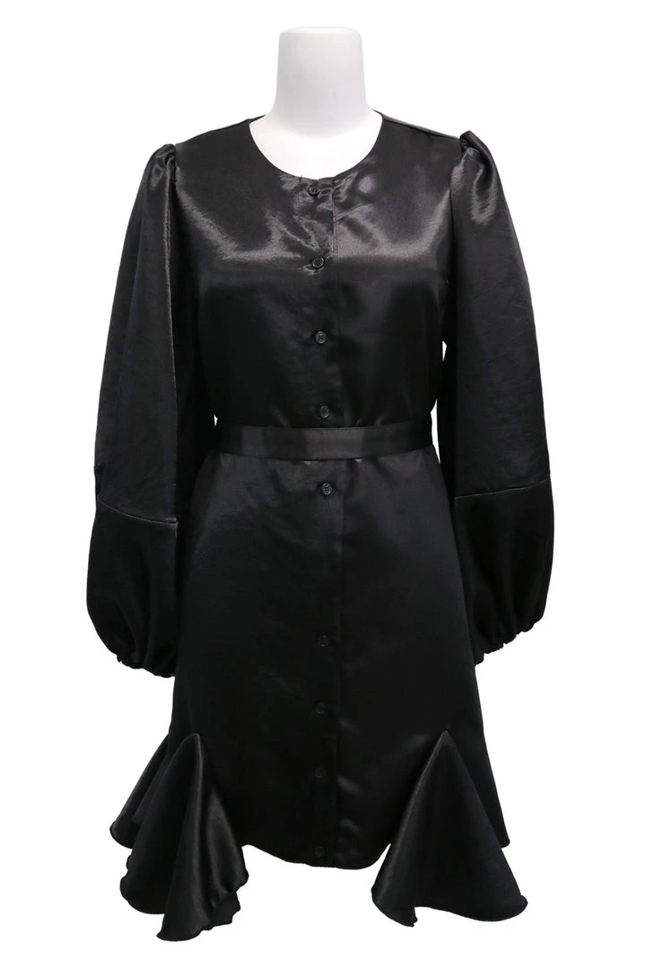 STORETS SALE Amelia Satin Belted Shirt Dress CLOTHING