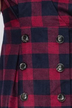 STORETS SALE Cassidy Plaid Collarless Dress-2 Colors CLOTHING