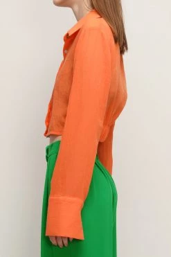 STORETS Skylar Sheer Cropped Shirt