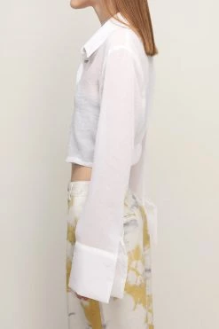 STORETS Skylar Sheer Cropped Shirt