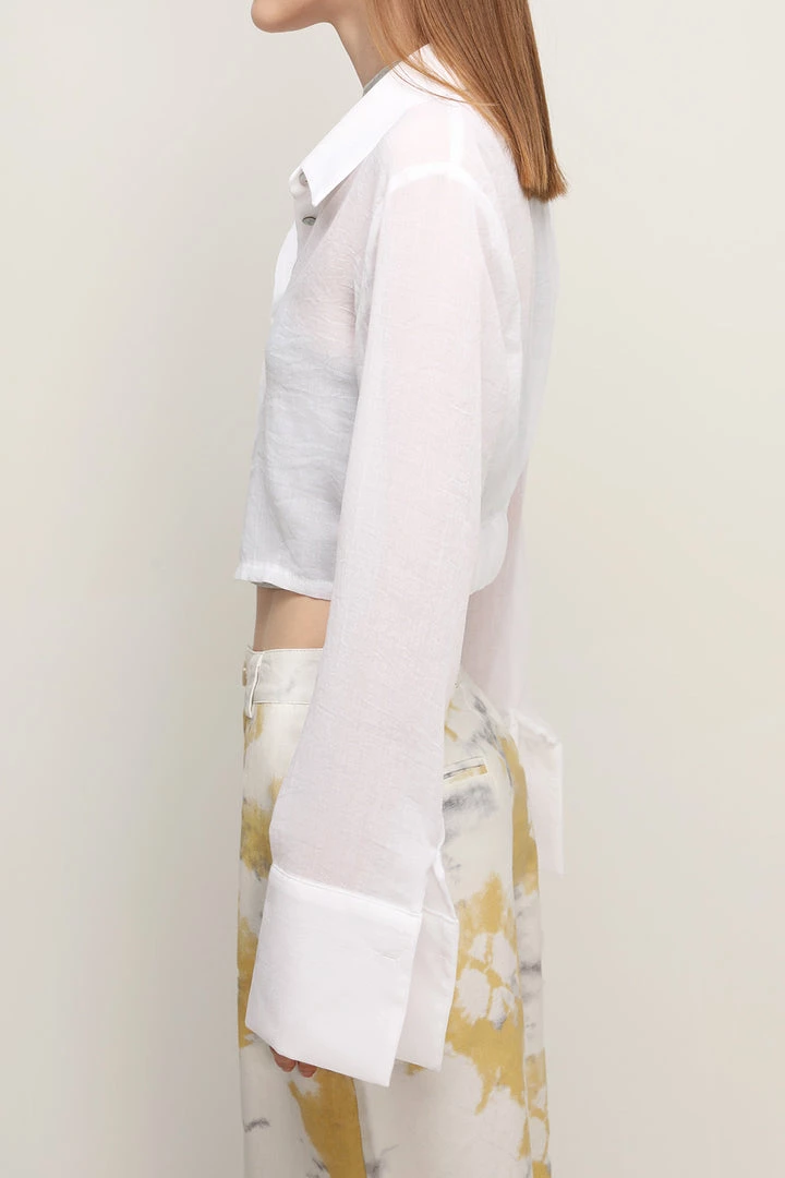 STORETS Skylar Sheer Cropped Shirt