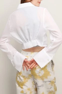 STORETS Skylar Sheer Cropped Shirt